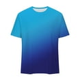 thumbnail image 4 of Awdenio Mens T-shirt Printed Round Neck Short Sleeved Top Short Sleeve Round Neck Blouses Shirts for Stylish Casual Wear,Sky Blue,XL, 4 of 5