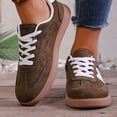 thumbnail image 5 of Women's Suede and Leather Lace Up Retro Sneakers Gum Sole Casual Walking Shoes Comfortable Breathable Anti Slip Trainers for Everyday Wear,Brown 38(US-6.5), 5 of 5
