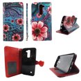 thumbnail image 1 of Pink Flower Green Paisley Wallet Folio Case for LG K7 Tribute 5 Fashion Flip PU Leather Cover Card Cash Slots & Stand, 1 of 2
