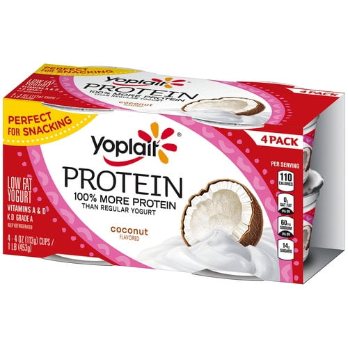Yoplait Protein Coconut Low Fat Yogurt Cups, 4 oz, 4 count Walmart