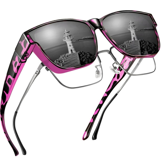 Gafas de sol Peekaco polarizadas UV400 para usar sobre lentes para hombre y mujer
