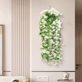 thumbnail image 6 of Morning Glory Wall Hanging 7 Branch 118 Flower Vine Decor,80cm Artificial Flower Garland for Living Room Ceiling Decoration,Wrapped Faux Plant Display(White), 6 of 7