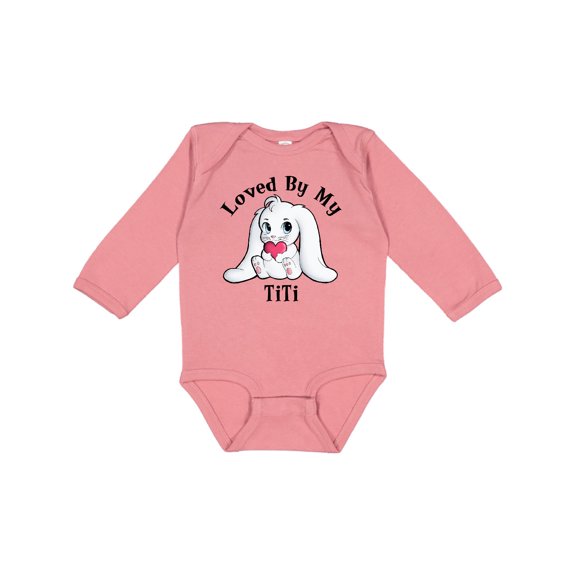 Inktastic Loved By My TiTi Bunny Rabbit Boys or Girls Long Sleeve Baby Bodysuit