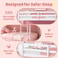 thumbnail image 6 of Solid Wood Low Bunk Bed for Kids, Sesslife Twin Over Twin Bunk Bed with Guardrails & Ladder, Non-Toxic Finish, No Box Spring Needed, Easy Assembly, White, 6 of 8