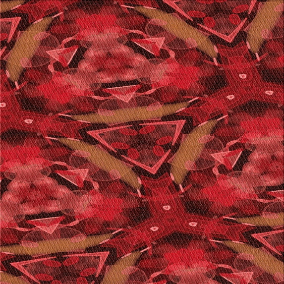 Ahgly Company Machine Washable Indoor Square Transitional Lava Red Area Rugs, 6' Square