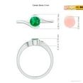 thumbnail image 5 of ANGARA Natural Semi Bezel-Set Solitaire Round Emerald Bypass Engagement Ring in 14K White Gold for Women (Size-5mm) | May Birthstone, Anniversary, Jewelry Gift for Women | Natural Emerald Ring, 5 of 10