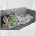 thumbnail image 6 of Tea Soft Flannel Fleece Blanket, Bird Drinking Winged Teapot Alice in Wonderland Style Friends Flowers Spring, Cozy Plush for Indoor and Outdoor Use, 50" x 60", Teal Pale Blue Yellow, by Ambesonne, 6 of 6