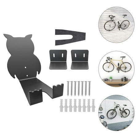 OUNONA  Bike Storage Holder Home Wall Mounted Hook Decoration Black