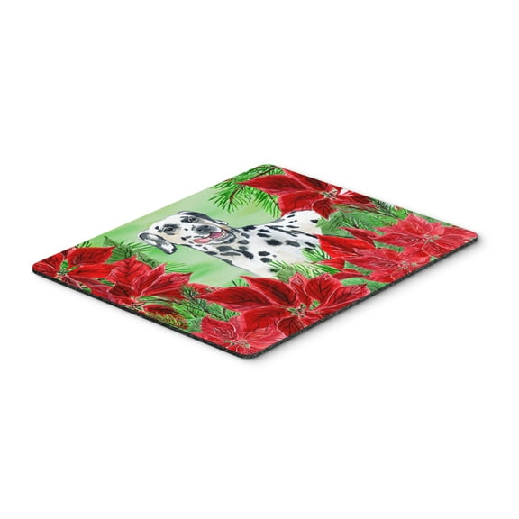 Dalmatian Poinsettas Mouse Pad Hot Pad or Trivet
