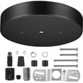 thumbnail image 1 of AIR-6 Inch Black Ceiling Lighting Canopy Kit Ceiling Plate Cover 3 Holes for Pendant Light and Chandelier with All Hardware Includes Loop, Cross Bar and Mounting Screws, 1 of 4