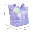 thumbnail image 3 of Bolsa Dama La Merced  Morado Tornasol Corte Tote Brillante Llavero Pompón, 3 of 5