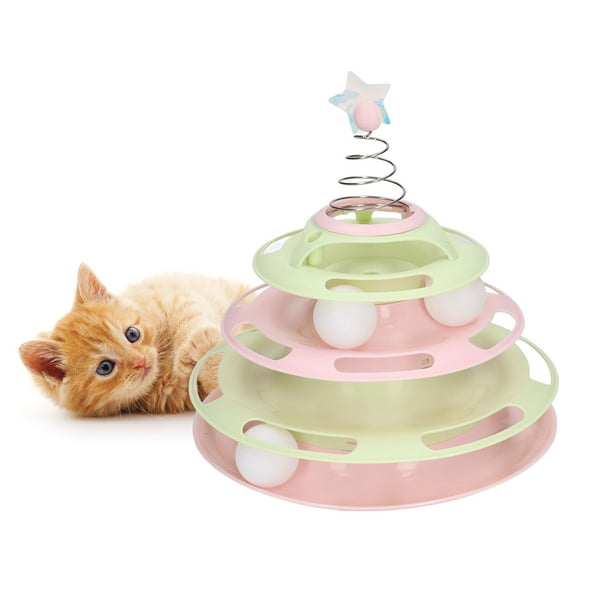 Juguete Giratorio Para Gatitos, Interesante Juguete Extraíble De 4 Niveles Para Gatos, Antideslizante, Interactivo Para Suministros Para Gatitos