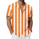thumbnail image 4 of Ceisia Men's Vertical Stripe Short Sleeve Button Down Casual Shirt for Beach Vacation Orange XXL Gifts, 4 of 7