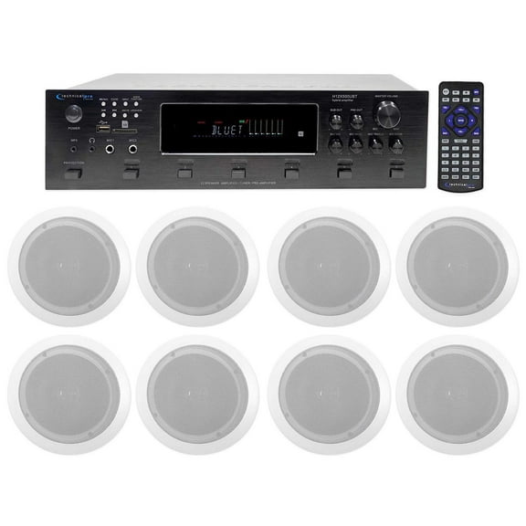 Technical Pro 6000w (6) Zone, Home Theater Bluetooth Receiver (8) 6.5" Speakers