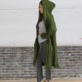 thumbnail image 2 of BiZtdJrK Cable Knit Cardigans for Women Loose Long Sleeve Fall Winter Hooded Sweater Coat with Pockets Going Out Outfits Army Green L Mother's Day Gifts, 2 of 7
