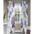 thumbnail image 4 of Seahorse Coral Coastal Sheer Curtains 84 Inch Length 2 Panels Set for Living Room/Bedroom, Nautical Summer Beach Ocean Sea Kitchen Curtains Grommet Semi-Sheer Curtains Window Treatments 42"x84"x2, 4 of 7