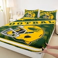 thumbnail image 3 of jejeloiu Football Rugby City Bed Sheets,Yellow Ball Helmet King Sheets For Men Women 4 Pieces, 3 of 7