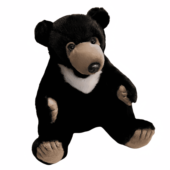 Cuddy Soft Stuffed Animal Bear Plush Toy- Black Bear Stuffed Animal - By Tigerbear Toy -9.1 Inches