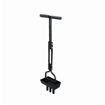 Manual Lawn Aerator with Collection Tray, 3 Hollow Slots Soil Corer, Heavy Duty Compact Lawn Core Aerator for Compacted Soil, Backyard Garden Yard Care Tool