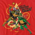 thumbnail image 2 of TMNT: Mutant Mayhem Christmas Pizza Michelangelo Donatello Women's Loose T-Shirt, Red, 2X-Large, 2 of 3