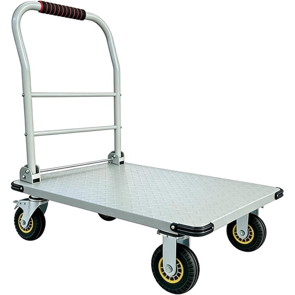 1800LBS Platform Truck Cart, 36"x24" Heavy Duty Utility Push Cart with 6" Swivel Wheels & Brakes, Foldable Hand Truck for Warehouse, Shipping & Moving