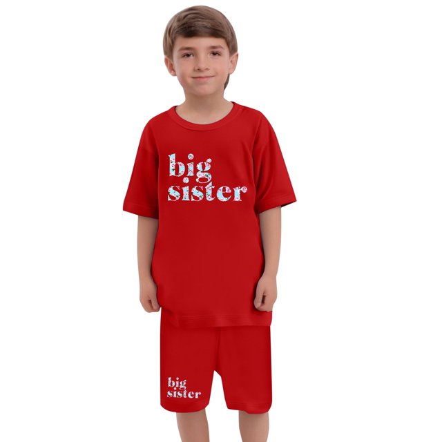 Fshinging Children Clothes Set Letter Print Short Sleeve Shorts Set Girls Breathable Summer Sports 2 Piece Set Tenue Garçon