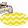 thumbnail image 2 of Area Rug 36in, Yellow Striped Texture Water Ripple Floor Carpet Living Room Rug, Abstract Minimalist Wave Non-Slip Welcome Mat Indoor Rugs for Bedroom Dining Room, 2 of 9