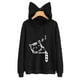 thumbnail image 1 of Minnieouse Loose Fit Cartoon Cat Print Mujer con capucha Print Mujer Camisa Manga larga Cuello Sudadera con capucha Prendas para la parte del cuerpo Negro METRO Minnieouse FS9881-07, 1 of 5