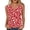 Red-04, variant on Women's Summer Sleeveless Blouse - Floral Print V-Neck Tank Top, Business Casual Wear