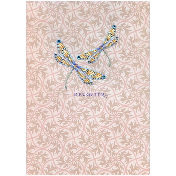 Designer Greetings Two Dragonflies with Blue Gems Hand Decorated Designer Boutique Keepsake Birthday Card for Daughter