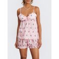 thumbnail image 2 of Biezeib Women’s Two Piece Pajamas Set Sleeveless Deep V Neck Floral Cami Tops and Shorts Set Loungewear, 2 of 6