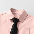 thumbnail image 4 of Boys Dress Shirt with Tie Long Sleeve Cotton Button Down Collared Blouse Tops Formal Party School Uniform 6M-14Y (6-9 Months, Pink), 4 of 8