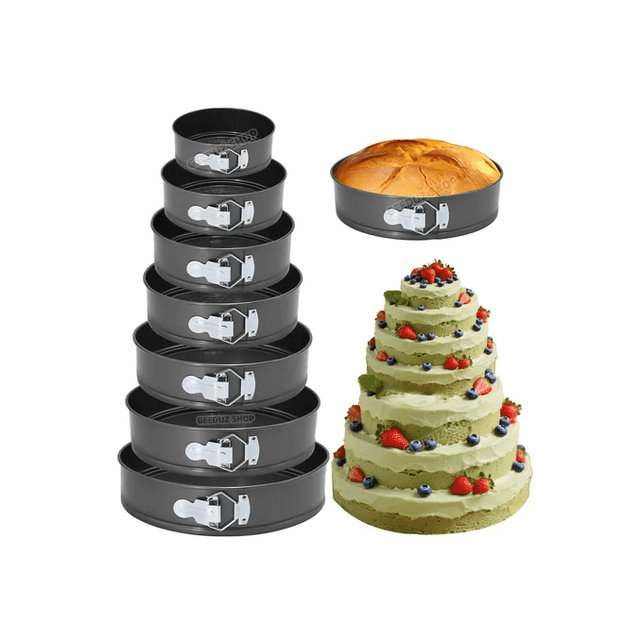 7 Moldes Para Pastel Desmontables Tartas Postre Reposteria Xtellar negro