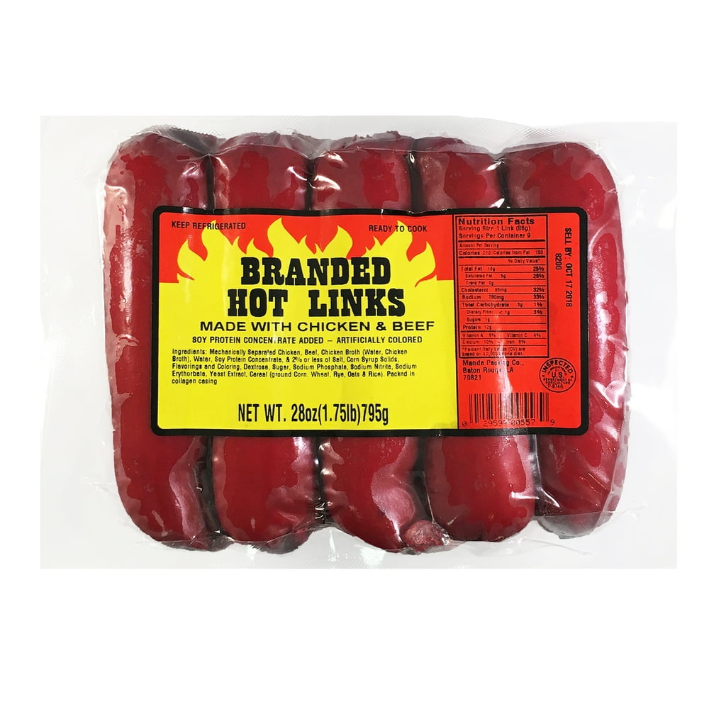Manda Red Hot Chicken & Beef Sausage Links, 28 Oz.