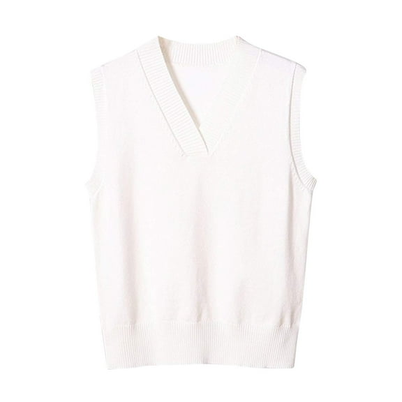Plebaso Women's Sweater Vests V Neck Sleeveless Vest Fall Winter Warm Vest Pullover Tops for Women