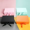 thumbnail image 3 of Alician Strong Cardboard Folding Gift Box With Magnetic Buckle Ribbon Exquisite Solid Color Clamshell Present Packaging Tools (27x19x8cm), 3 of 9