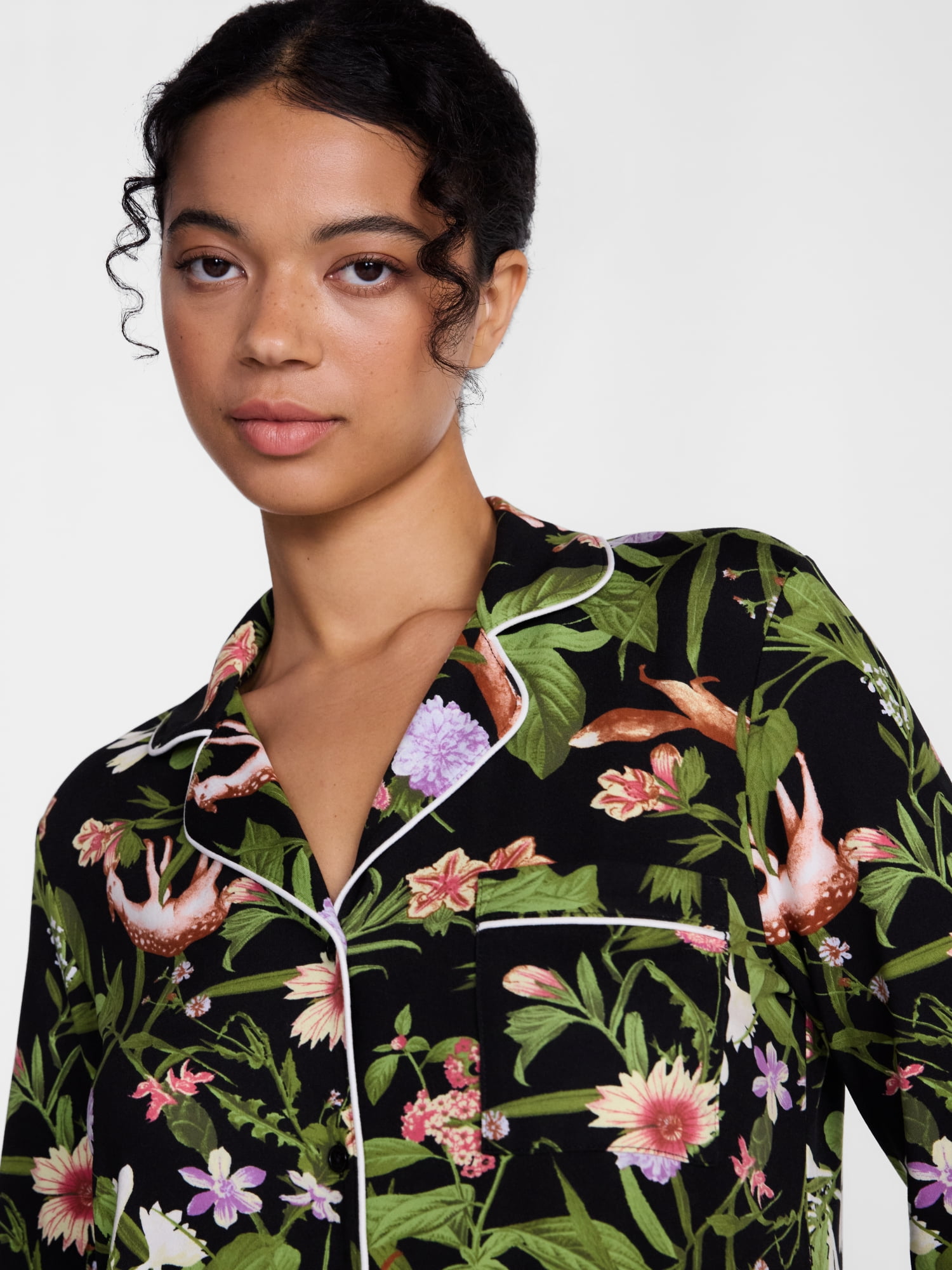 Joyspun Women’s Dreamy Soft Collection Notch Collar Top and Pants, 2-Piece Pajama Set, Sizes XS-3X
