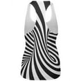 thumbnail image 2 of Trippy Black And White Swirl All Over Womens Work Out Tank Top Multi 2XL, 2 of 2
