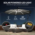 thumbnail image 4 of Outsunny 10 ft Offset Patio Umbrella with Solar Light, Hanging Parasol, 4 of 10