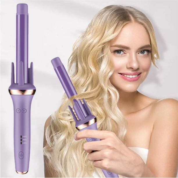 Ganfancp Rizador de Pelo Automático de 32Mm Rizador Automático de Viaje Fácil de Usar Calentamiento Rápido Varita de Curado Pequeña con Rotación Automática para Rizos Ondas 3 Temperaturas Sintonizabl