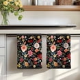 thumbnail image 7 of Watercolor Flowers Kitchen Towels Set of 4, Farmhouse Floral Vintage Black Absorbent Dish Towels for Kitchen, Microfiber Hand Towel, Quick Drying Tea Towel for Cleaning Decorative Dishcloths, 7 of 7