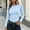 Light Blue, variant on NominalSnug Womens Long Sleeve Shirts Fitted Going out Tops Stretch Crewneck Ribbed T-Shirt Slim Fit Casual Basic Tops