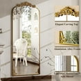 thumbnail image 6 of Lumora 64.1"x21" Arched Full Length Mirror Vintage Floor Mirror with Carved Frame,Gold, 6 of 6