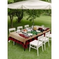 thumbnail image 3 of Outdoor Tablecloth with Umbrella Hole and Zipper, Christmas Tree Rectangle Table Cloth 60x84 Inch Waterproof Tablecloth, Green Xmas Tree Red Black Plaid Rustic Picnic Table Cover for Patio Camping, 3 of 7