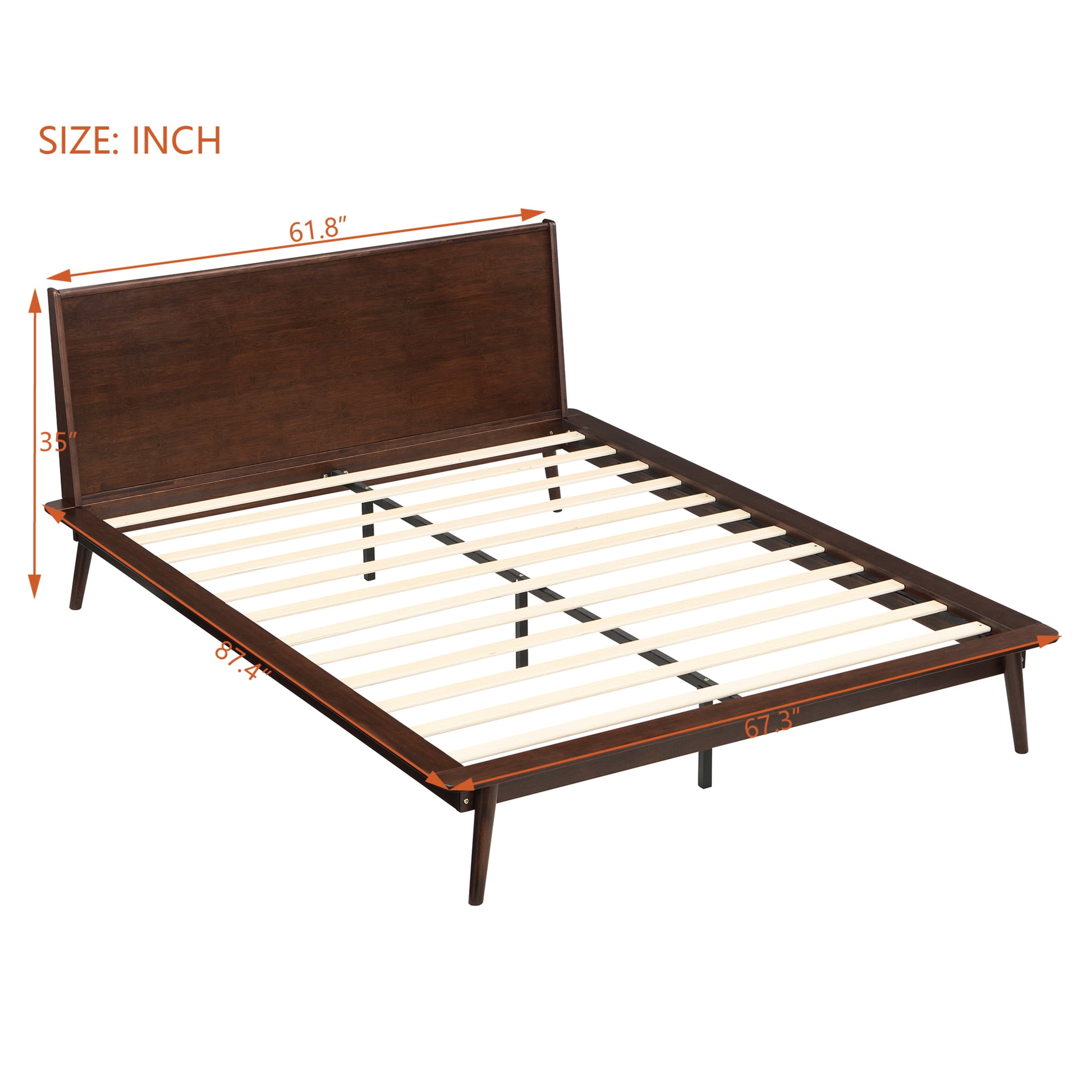 Christopher Knight Home Queen Size Bamboo Platform Bed Frame, Heavy-Duty Support, Chocolate