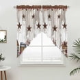 thumbnail image 5 of Farmhouse Kitchen Window Curtains, Swag Curtains Valance for Bedroom Living Room Bathroom, Western Texas Star American Country Berry Rod Pocket Window Treatment Curtain Block Drapes 2 Panels 36"x36", 5 of 9