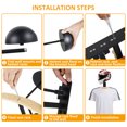 thumbnail image 6 of Ghojet Motorcycle Helmet Rack 180° Rotation Heavy Duty Wall Mounted Helmet Storage Stand Multipurpose Aluminium Alloy Helmet Hanger Space Saving Helmet Holder for Helmet Bicycle Gear, 6 of 11