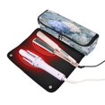 thumbnail image 3 of Hair Tool Organizer Bag with Heat Resistant Mat Removable Travel Storage Case for Hot Air Brushes Curling Irons Blue and White Flower Pattern, 3 of 8
