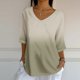 thumbnail image 1 of mfyjkho Tops Para Mujer, Blusa Holgada Informal Con Estampado Para Mujer, Manga 3/4 Y Cuello En V Tops De Gimnasio Para Mujer Xxl, 1 of 5