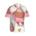 thumbnail image 3 of Xecao Sloth with Donuts1 print Hawaiian shirt - a stylish short-sleeve button-down for men, perfect for casual beach and tropical outings., 3 of 9